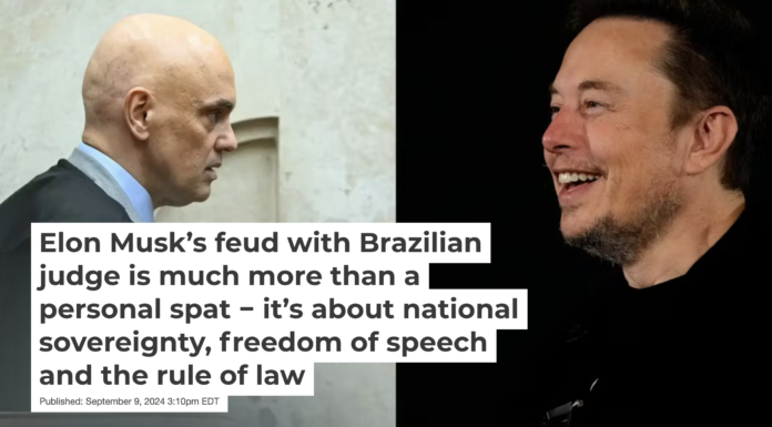 Brazil’s Supreme Court Justice Alexandre de Moraes faces off against X’s Elon Musk. Ton Molina/NurPhoto via Getty Images / AP Photo/Kirsty Wigglesworth